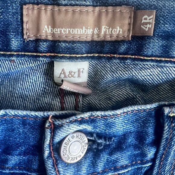 Abercrombie Fitch Women’s Madison Flare Distressed Embellished Blue Jeans Sz 4R - Picture 8 of 13